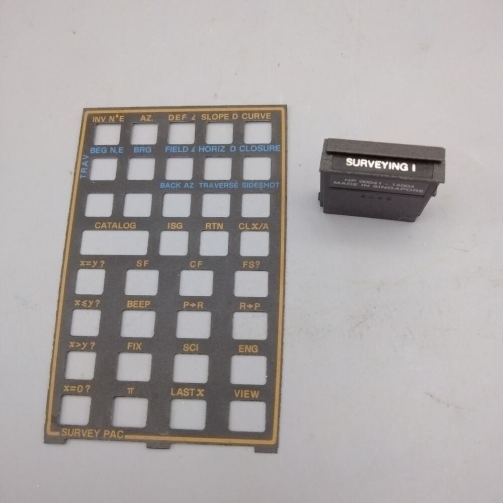 HP-41C Surveying Module Application With Key Overlay HP-41CX